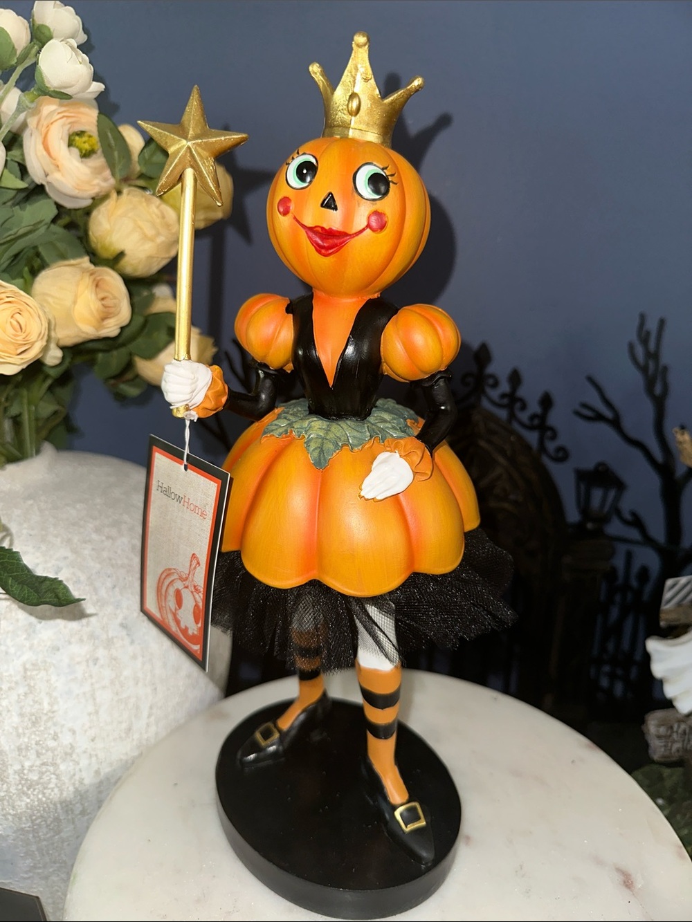 Pumpkin Princess Figurine - Orange Decorative Accent Johanna Parker inspired